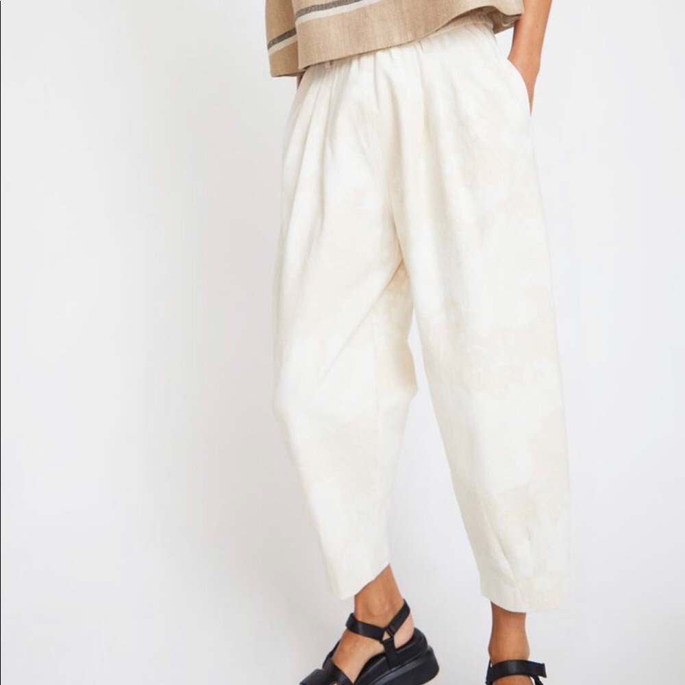 No. 6 Nikki Drawstring Pants in White Cloud Denim